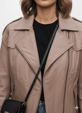 снежная королева AVIATOR LEATHER JACKET - Smgarment's